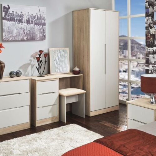 Monaco 3 Drawer Deep Chest In Kaschmir Matt and Bardolino