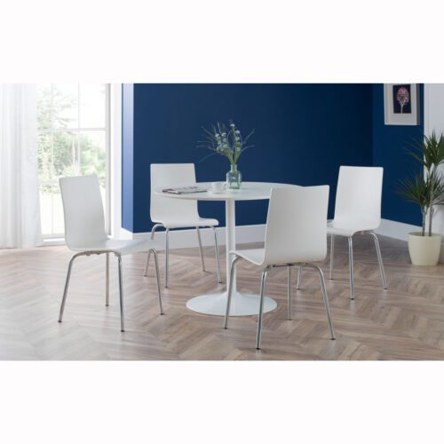 Blanco White Table & 4 Mandy Chairs