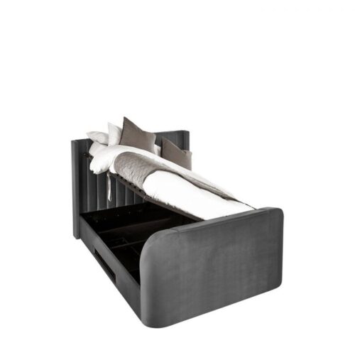 Clara King Size Side Lift Ottoman TV Bed - Dark Grey