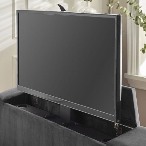 Clara King Size Side Lift Ottoman TV Bed - Dark Grey