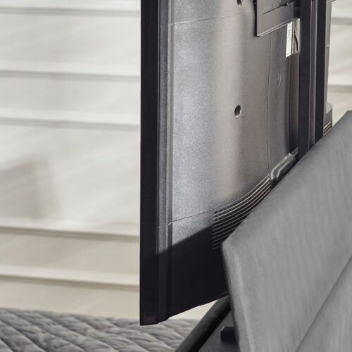 Clara King Size Side Lift Ottoman TV Bed - Dark Grey