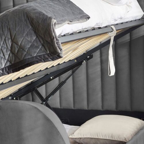 Clara King Size Side Lift Ottoman TV Bed - Dark Grey