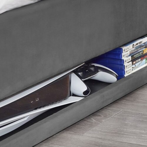 Clara King Size Side Lift Ottoman TV Bed - Dark Grey