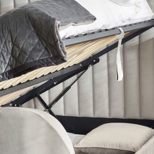 Clara King Size Side Lift Ottoman Tv Bed - Light Grey
