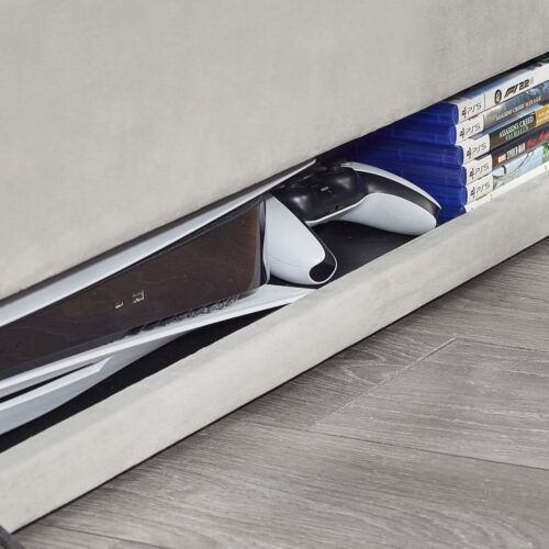 Clara King Size Side Lift Ottoman Tv Bed - Light Grey