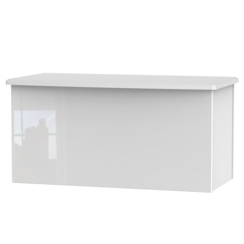 Knightsbridge Blanket Box in White Matt & White Gloss