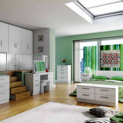 Knightsbridge Blanket Box in White Matt & White Gloss