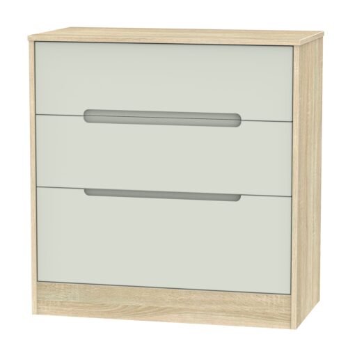 Monaco 3 Drawer Deep Chest In Kaschmir Matt and Bardolino