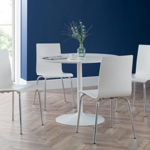 Blanco White Table & 4 Mandy Chairs